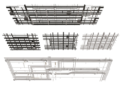 Industrial wind pipe ceiling pipe ceiling 3d model