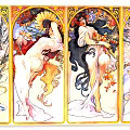 Ornate Decorative Art Panels Featuring Female Figures With Floral And Natural Elements
