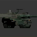 Modern Military Tank With Camouflage Pattern Main Turret Long Cannon And Heavy Tracks