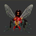 fly green head fly insect animal 3d model