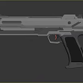 Futuristic Silver Gray Pistol With Streamlined Metallic Design And Ergonomic Grip