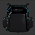 Ergonomic Modern Gaming Chair With Stylish Turquoise Purple Accents And Back Logo