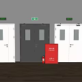 Indoor Fire Safety Equipment With Emergency Exit Signs Fire Doors Hydrant Cabinet And Extinguisher