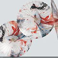 Traditional Chinese Oil Paper Umbrellas With Red Black Koi Fish Ink Painting Design