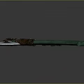 Handcrafted Metal Axe With Green Wooden Handle And Brown Leather Binding