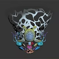 Enchanting Mermaid Character In Hollow Sphere With Turtle Fish Bubbles And Octopus