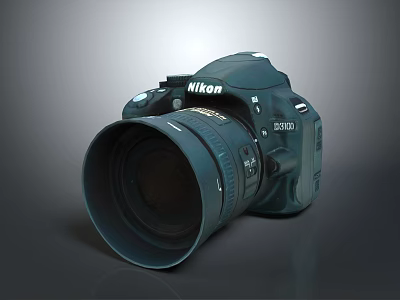 Nikon D3100 Digital Camera With Large Lens And Professional Body Design 3d model