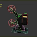 Vintage Film Projector Featuring Large Film Reels Black Body And Sturdy Base