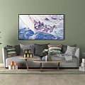 Modern Double Sofa Simple Sofa Coffee Table Combination 3d model