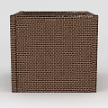 Brown Woven Storage Basket with Label Window for Home Organization Needs 3d model