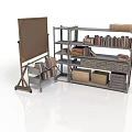 Practical Home Living Supplies With Wooden Bookshelf Easel And Storage Baskets