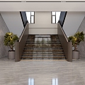 Office Building Hall Light Luxury 3d model