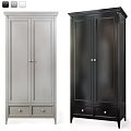 Modern Chest of Drawers with Two Tone Design Cabinet Doors and Metal Handles