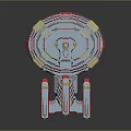 Orbital Space Station With Circular Structure And Red Blue Yellow Modules 3d model