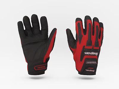 Black And Red Sports Gloves With Breathable Fabric And Grip Design 3d model