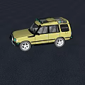 Green SUV Model With Roof Rack Silver Wheels And Front Grille Design