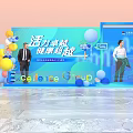 Excellence Group Vibrant Event Stage With Healthy Theme Decorative Balloons And Figures