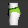 Green Men's Underwear on White Mannequin with Black Green Striped Waistband and KICOO Logo