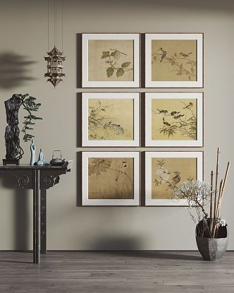 New Chinese Animal Painting Hanging Painting Decorative Painting 3d model