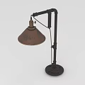 Industrial Style Adjustable Table Lamp With Copper Shade And Metal Arm Stand