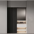 Modern Washbasin Vanity With Mirror LED Lighting And Sleek Faucet Design