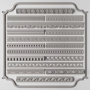 European-style gypsum line carved corner line 3d model