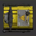 Yellow Industrial Heater With Black Hose Control Panel Mesh Air Outlet And Metal Stand