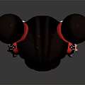 Cartoon Girl Character With Black Double Buns Red Outfit And Candy Cane