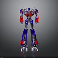 Red Blue White Robot Figure With Shiny Mechanical Structure And Detailed Design 3d model