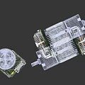 Industrial Motors Displayed From Different Angles With Metal Housing And Green Components