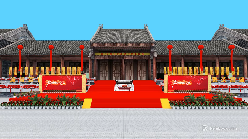 Modern Open Kitchen Interior Design With Island Counter And Appliances 3d model