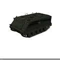Green Armored Functional Military Vehicle With Tracks White Star And Top Hatches