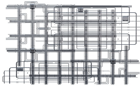 Industrial LOFT Ceiling Air Conditioning Duct Chandelier Shaped Ceiling 3d model