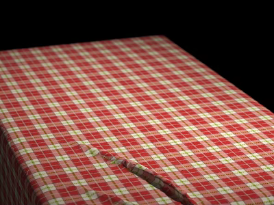 Red And White Checkered Tablecloth Featuring Plaid Pattern For Dining Table 3d model