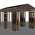 Wooden Pergola Structure With Columns Roof And Lattice Design Details