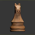 Wooden Chess Knight Piece With Polished Surface And Detailed Carving On Dark Background