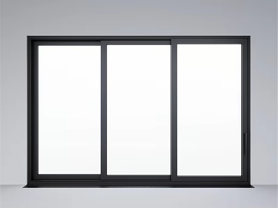Modern Casement Window With Black Frame And Large Glass Panels For Home 3d model