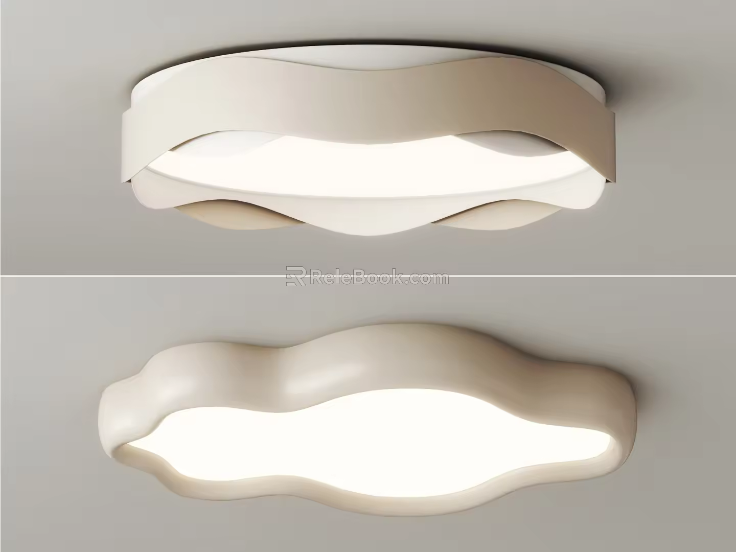 Cream wind ceiling lamp 3d model