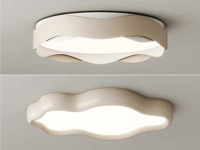 Cream wind ceiling lamp 3d model