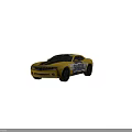 Modern Yellow Sports Car With Black Stripes And CRABTREE Graffiti Design