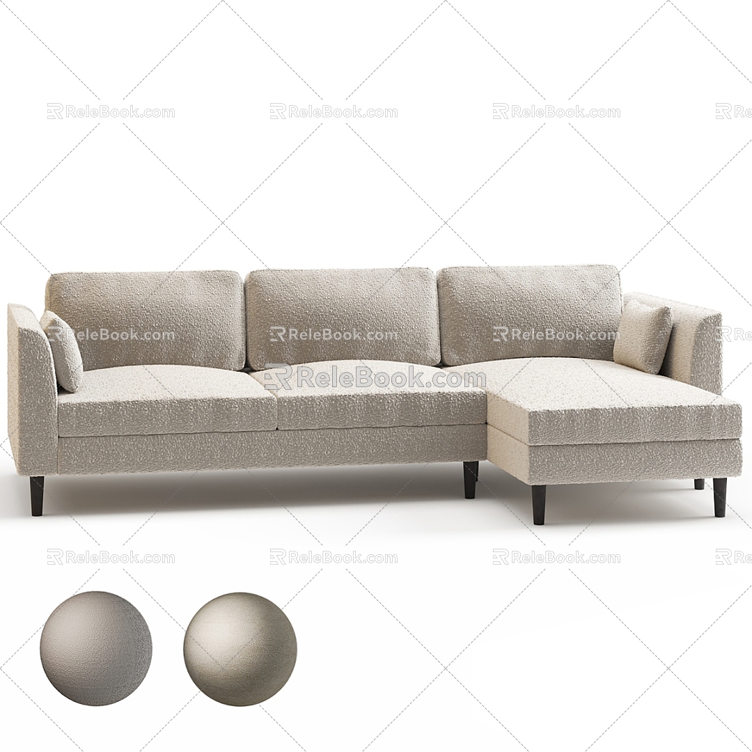 Modern Simple Double Sofa Sofa Simple Double Sofa Living Room Double Sofa 3d model