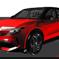 Red Modern SUV Car With Sleek Exterior Design And Black Wheels