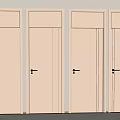 Modern Beige Interior Hinged Doors With Simple Design And Smooth Surface 3d model