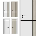 Modern Hinged Doors Design Featuring Various Colors And Decorative Black Lines 3d model