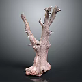 Natural Wood And Stone Decorative Sculpture With Twisted Roots And Rough Texture