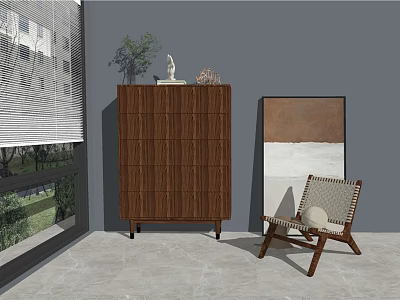 Nordic Side Cabinet Solid Wood Decorative Side Cabinet 3d model Nordic Side Cabinet Solid Wood Decorative Side Cabinet 3d model