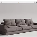Modern three-seat sofa multiplayer sofa 3d model