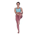 Woman Practicing Yoga Pose In Activewear With Gear Background And Human Engine