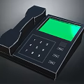 Vintage Computer Terminal Featuring Green Screen Numeric Keypad And Control Buttons 3d model