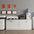 Essential Office Appliances Including Printers Water Dispensers And Storage Cabinets